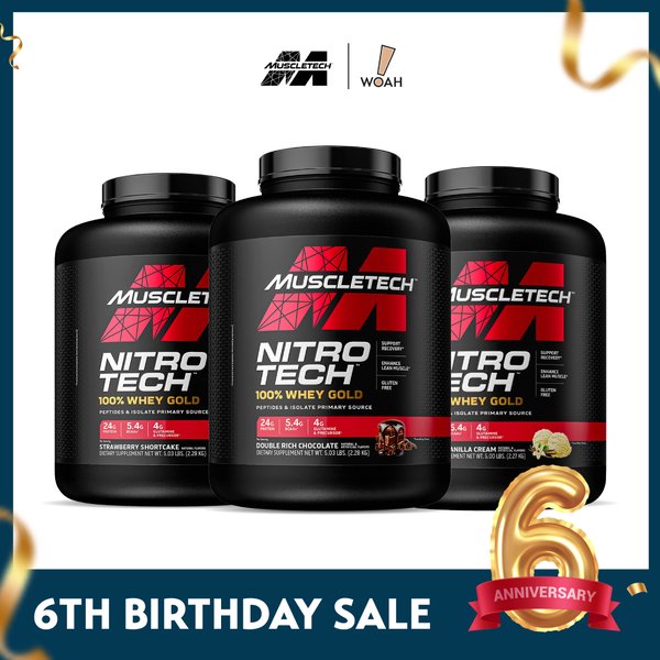 [WOAH 6th Anniversary] MuscleTech NitroTech 100% Whey Gold (5 lbs)