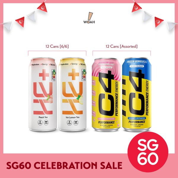 [SG60 Celebration Bundle 2] HE+ Energy Plus 320ml (Case of 12) + Cellucor C4 Energy Carbonated (Case of 12)