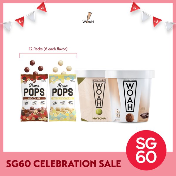 [SG60 Celebration Bundle 4] Nano Supps Protein Pops (Box of 12) + Woah Protein Icecream 473ML