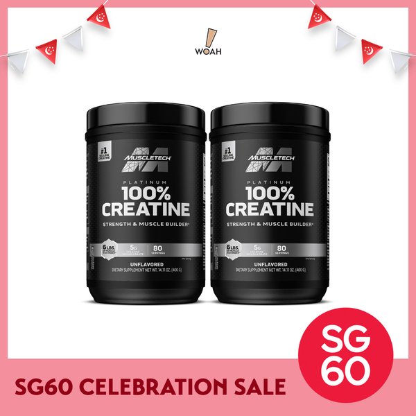 [SG60 Celebration Bundle 6] MuscleTech Platinum 100% Creatine (400g) - Bundle of 2