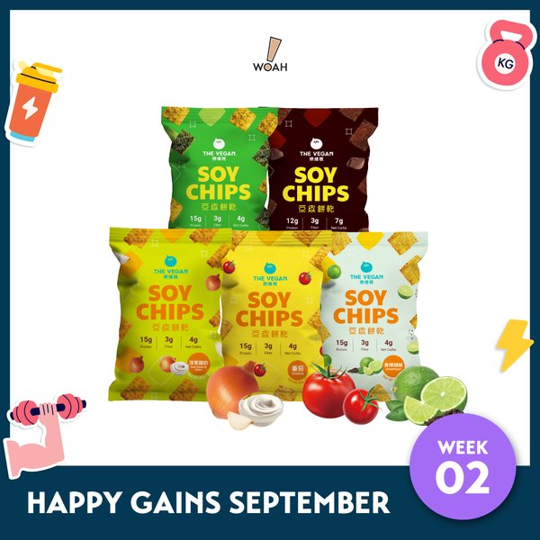 [Happy Gains September - Week 2] THE VEGAN Protein Soy Chips (Pack of 5)
