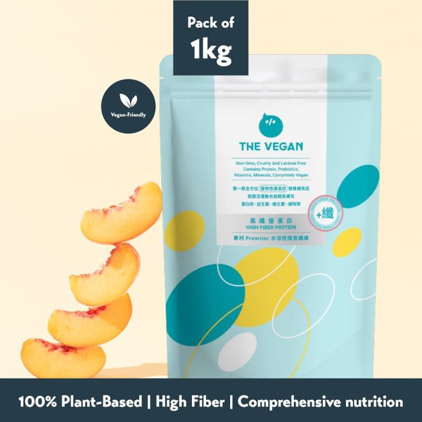 THE VEGAN High Fibre Soy Protein (1kg) - Peach