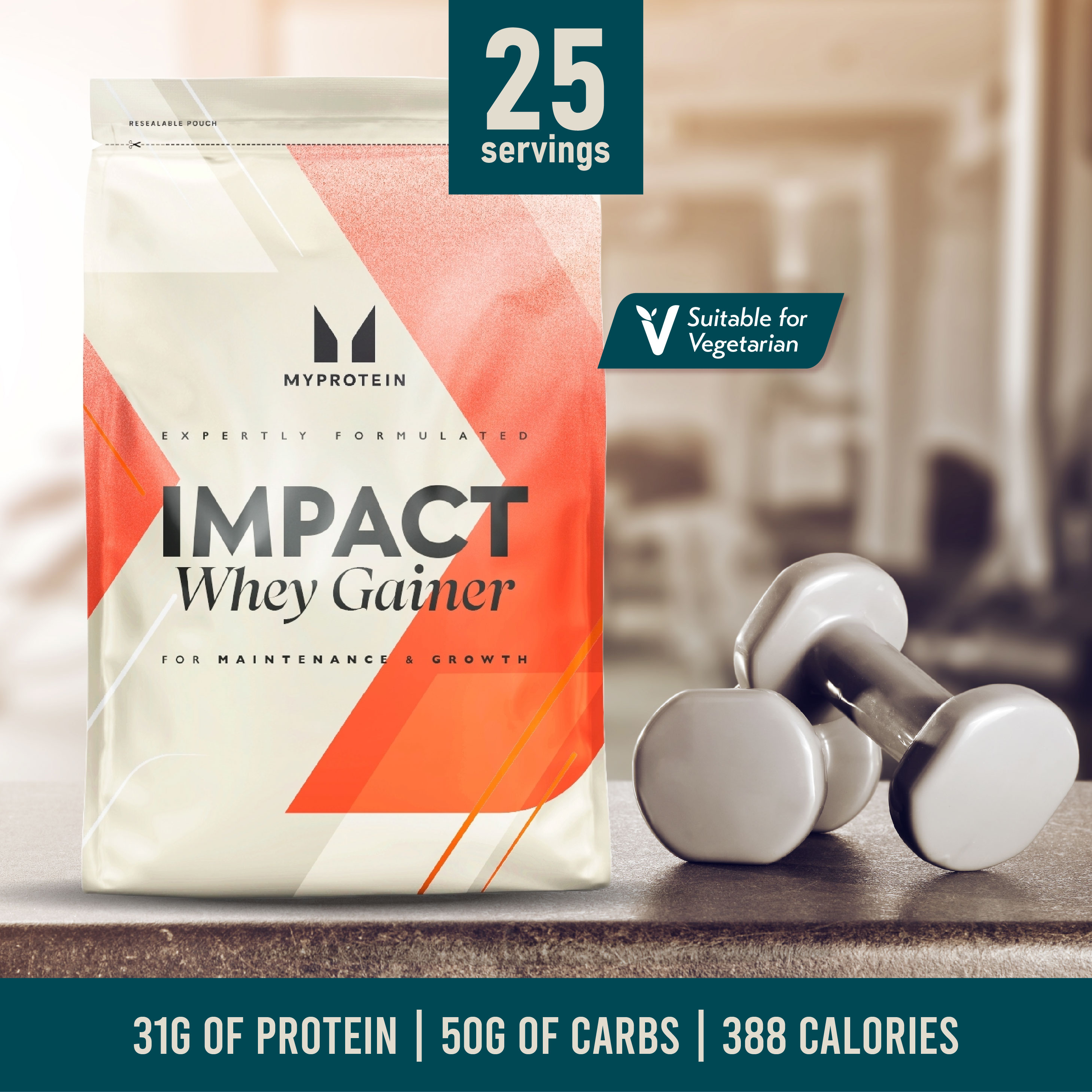 Gainer Impact Whey Myprotein 2,5 Kg, Saveur Vanille, Pour Prise De Masse Musculaire - Neuf, Date Péremption 03/2026