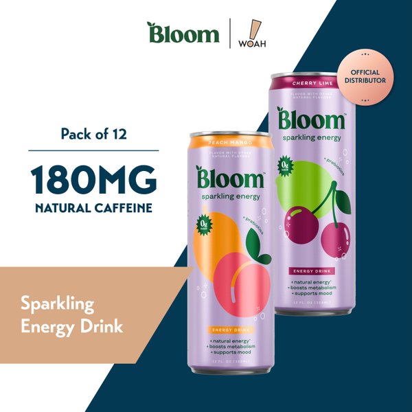 Bloom Sparkling Energy Drink 354ml (Case of 6 / 12)