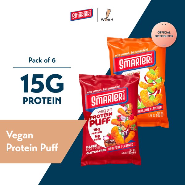 Smarter Snacks Vegan Protein Puffs 50g (Pack of 6)