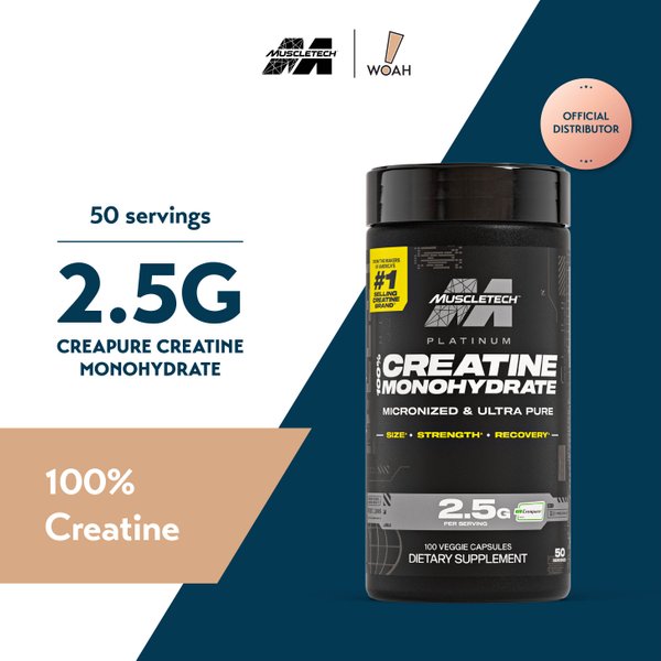 MuscleTech Platinum 100% Creatine (100 Veggie Capsules)